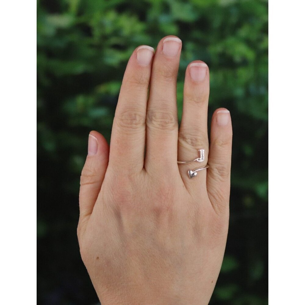 Sterling Silver Letter J Heart Ring Bypass Ring Size 7 1/2 Avon - Picture 2 of 7